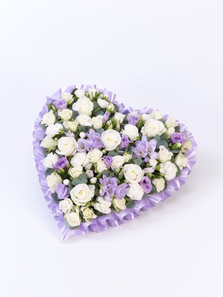 Pastel Heart Lilac & White